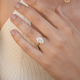 Round Halo, Pave & Split Shank Engagement Ring – 1.93 CT Lab Grown Diamond
