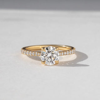 Round Halo, Pave & Split Shank Engagement Ring – 1.93 CT Lab Grown Diamond