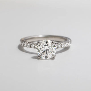 Round Halo, Pave & Split Shank Engagement Ring – 1.93 CT Lab Grown Diamond