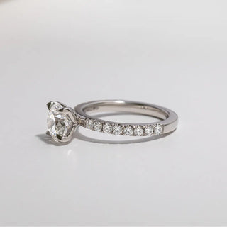 Round Halo, Pave & Split Shank Engagement Ring – 1.93 CT Lab Grown Diamond