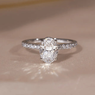 Round Halo, Pave & Split Shank Engagement Ring – 1.93 CT Lab Grown Diamond