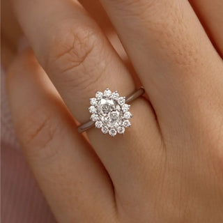 Round Halo, Pave & Split Shank Engagement Ring – 1.93 CT Lab Grown Diamond