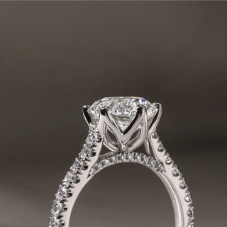 Round Halo, Pave & Split Shank Engagement Ring – 1.93 CT Lab Grown Diamond
