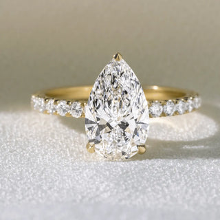 Round Halo, Pave & Split Shank Engagement Ring – 1.93 CT Lab Grown Diamond