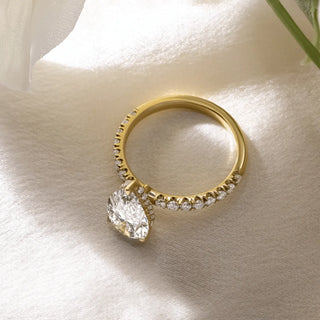 Round Halo, Pave & Split Shank Engagement Ring – 1.93 CT Lab Grown Diamond