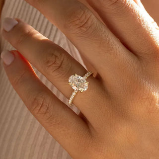 Round Halo, Pave & Split Shank Engagement Ring – 1.93 CT Lab Grown Diamond