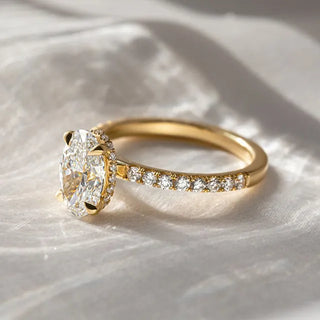 Round Halo, Pave & Split Shank Engagement Ring – 1.93 CT Lab Grown Diamond