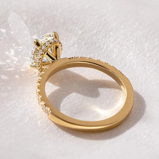 Round Halo, Pave & Split Shank Engagement Ring – 1.93 CT Lab Grown Diamond