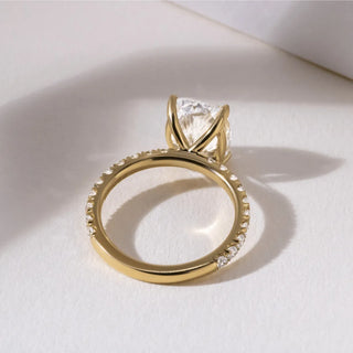 Round Halo, Pave & Split Shank Engagement Ring – 1.93 CT Lab Grown Diamond