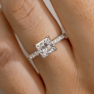 Round Halo, Pave & Split Shank Engagement Ring – 1.93 CT Lab Grown Diamond