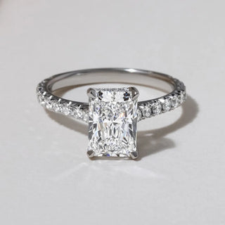 Round Halo, Pave & Split Shank Engagement Ring – 1.93 CT Lab Grown Diamond