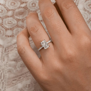 Round Halo, Pave & Split Shank Engagement Ring – 1.93 CT Lab Grown Diamond