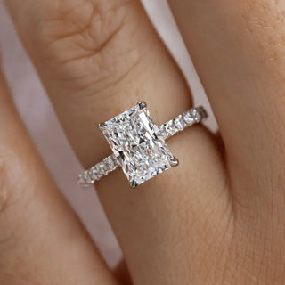 Round Halo, Pave & Split Shank Engagement Ring – 1.93 CT Lab Grown Diamond