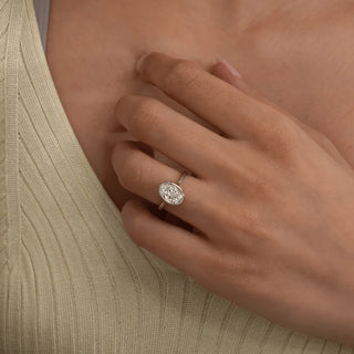 Round Halo, Pave & Split Shank Engagement Ring – 1.93 CT Lab Grown Diamond