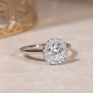 Round Halo, Pave & Split Shank Engagement Ring – 1.93 CT Lab Grown Diamond