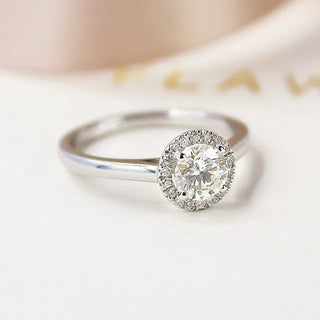 Round Halo, Pave & Split Shank Engagement Ring – 1.93 CT Lab Grown Diamond