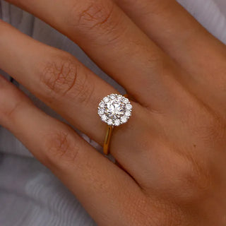Round Halo, Pave & Split Shank Engagement Ring – 1.93 CT Lab Grown Diamond