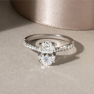 Round Halo, Pave & Split Shank Engagement Ring – 1.93 CT Lab Grown Diamond