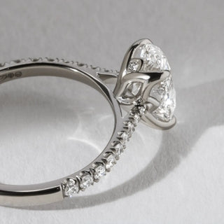 Round Halo, Pave & Split Shank Engagement Ring – 1.93 CT Lab Grown Diamond