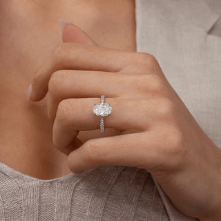 Round Halo, Pave & Split Shank Engagement Ring – 1.93 CT Lab Grown Diamond