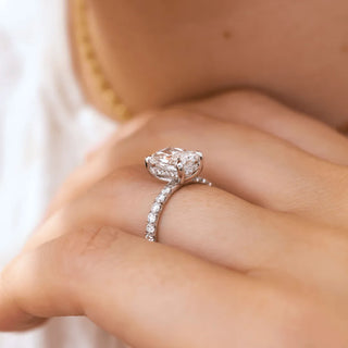 Round Halo, Pave & Split Shank Engagement Ring – 1.93 CT Lab Grown Diamond