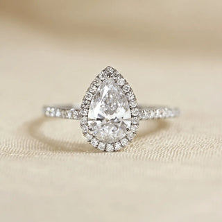 Round Halo, Pave & Split Shank Engagement Ring – 1.93 CT Lab Grown Diamond