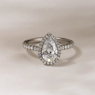 Round Halo, Pave & Split Shank Engagement Ring – 1.93 CT Lab Grown Diamond