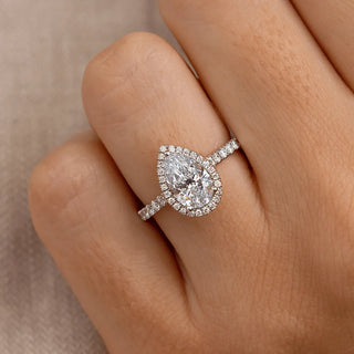 Round Halo, Pave & Split Shank Engagement Ring – 1.93 CT Lab Grown Diamond