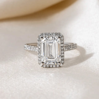 Round Halo, Pave & Split Shank Engagement Ring – 1.93 CT Lab Grown Diamond