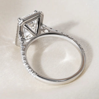Round Halo, Pave & Split Shank Engagement Ring – 1.93 CT Lab Grown Diamond