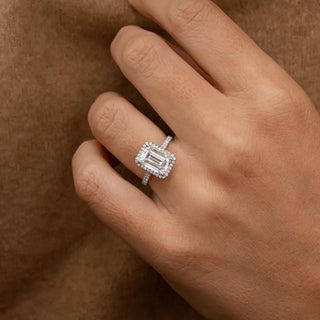 Round Halo, Pave & Split Shank Engagement Ring – 1.93 CT Lab Grown Diamond