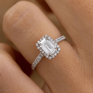 Round Halo, Pave & Split Shank Engagement Ring – 1.93 CT Lab Grown Diamond