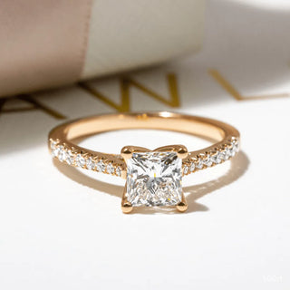 Round Halo, Pave & Split Shank Engagement Ring – 1.93 CT Lab Grown Diamond