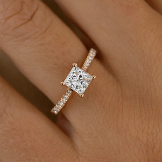 Round Halo, Pave & Split Shank Engagement Ring – 1.93 CT Lab Grown Diamond