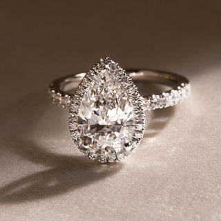 Round Halo, Pave & Split Shank Engagement Ring – 1.93 CT Lab Grown Diamond