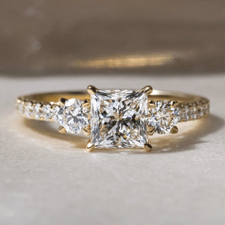Round Halo, Pave & Split Shank Engagement Ring – 1.93 CT Lab Grown Diamond