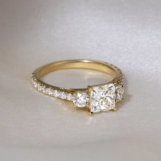 Round Halo, Pave & Split Shank Engagement Ring – 1.93 CT Lab Grown Diamond