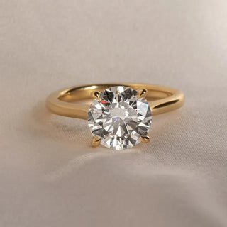 Round Halo, Pave & Split Shank Engagement Ring – 1.93 CT Lab Grown Diamond