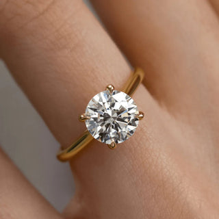 Round Halo, Pave & Split Shank Engagement Ring – 1.93 CT Lab Grown Diamond