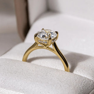Round Halo, Pave & Split Shank Engagement Ring – 1.93 CT Lab Grown Diamond