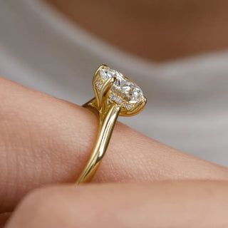 Round Halo, Pave & Split Shank Engagement Ring – 1.93 CT Lab Grown Diamond