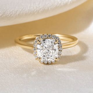 Round Halo, Pave & Split Shank Engagement Ring – 1.93 CT Lab Grown Diamond