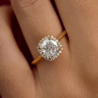 Round Halo, Pave & Split Shank Engagement Ring – 1.93 CT Lab Grown Diamond