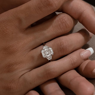 Round Halo, Pave & Split Shank Engagement Ring – 1.93 CT Lab Grown Diamond