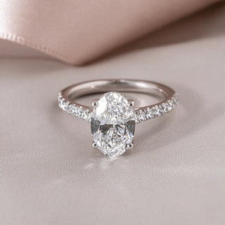 Round Halo, Pave & Split Shank Engagement Ring – 1.93 CT Lab Grown Diamond
