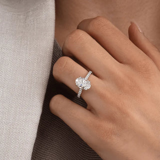 Round Halo, Pave & Split Shank Engagement Ring – 1.93 CT Lab Grown Diamond