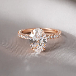 Round Halo, Pave & Split Shank Engagement Ring – 1.93 CT Lab Grown Diamond