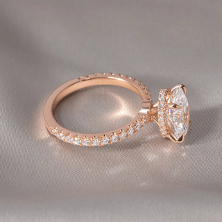 Round Halo, Pave & Split Shank Engagement Ring – 1.93 CT Lab Grown Diamond