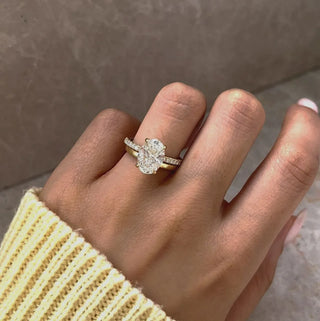Round Halo, Pave & Split Shank Engagement Ring – 1.93 CT Lab Grown Diamond