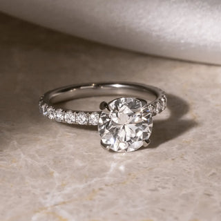 Round Halo, Pave & Split Shank Engagement Ring – 1.93 CT Lab Grown Diamond